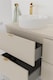 image 2 of Bathroom Vanity Unit 600mm Wall Cabinet with Worktop Floating 2 Drawer Cashmere Beige Modern Countertop Unit Slab Front Dalia