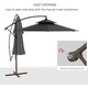 image 3 of Outsunny 2.7m Garden Banana Parasol Cantilever Umbrella with Crank Handle, Double Tier Canopy and Cross Base for Outdoor, Hanging Sun Shade, Black