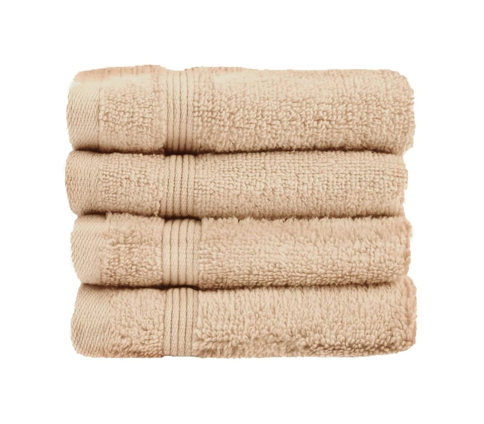 image 1 of Zero Twist Egyptian Cotton Face Cloths Pack of 4 - Stone