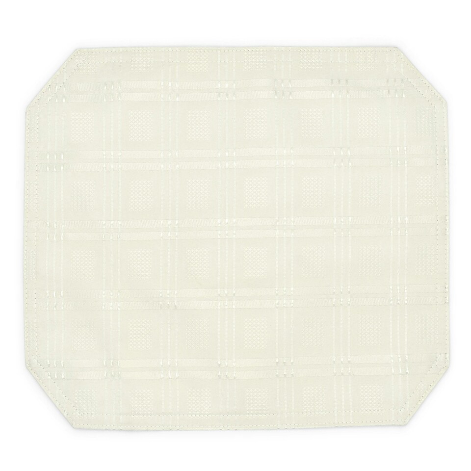 image 1 of Velosso Hampton Woven Jacquard Placemats Set of 4 Cream | Cream