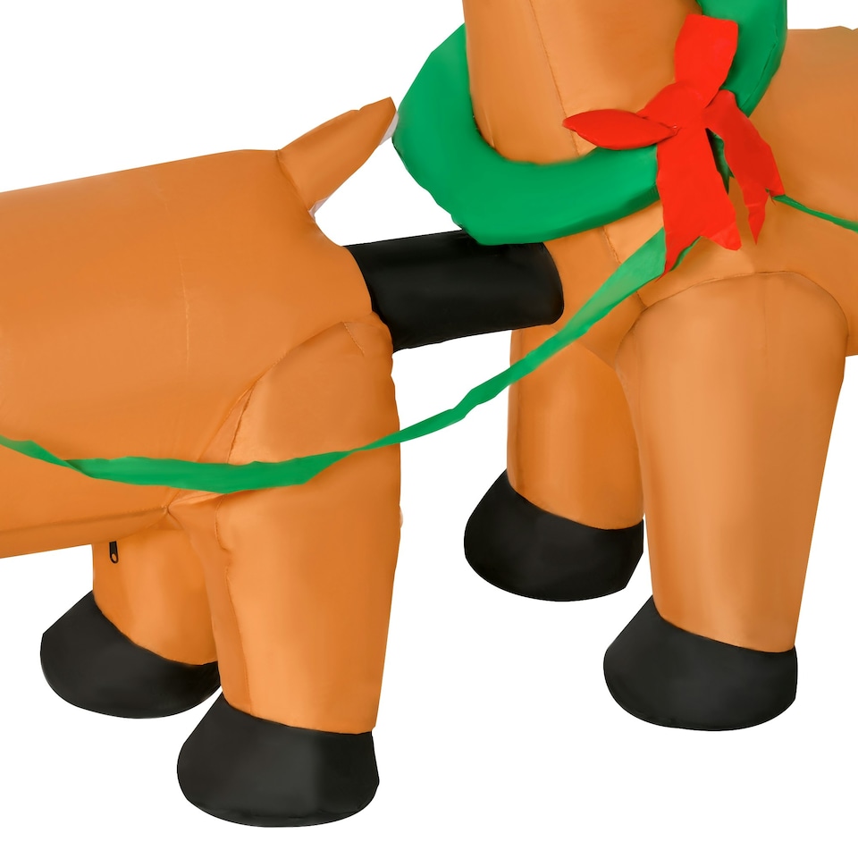 image 1 of HOMCOM 8ft Christmas Inflatable Santa Claus on Sleigh, LED Lighted Decoration