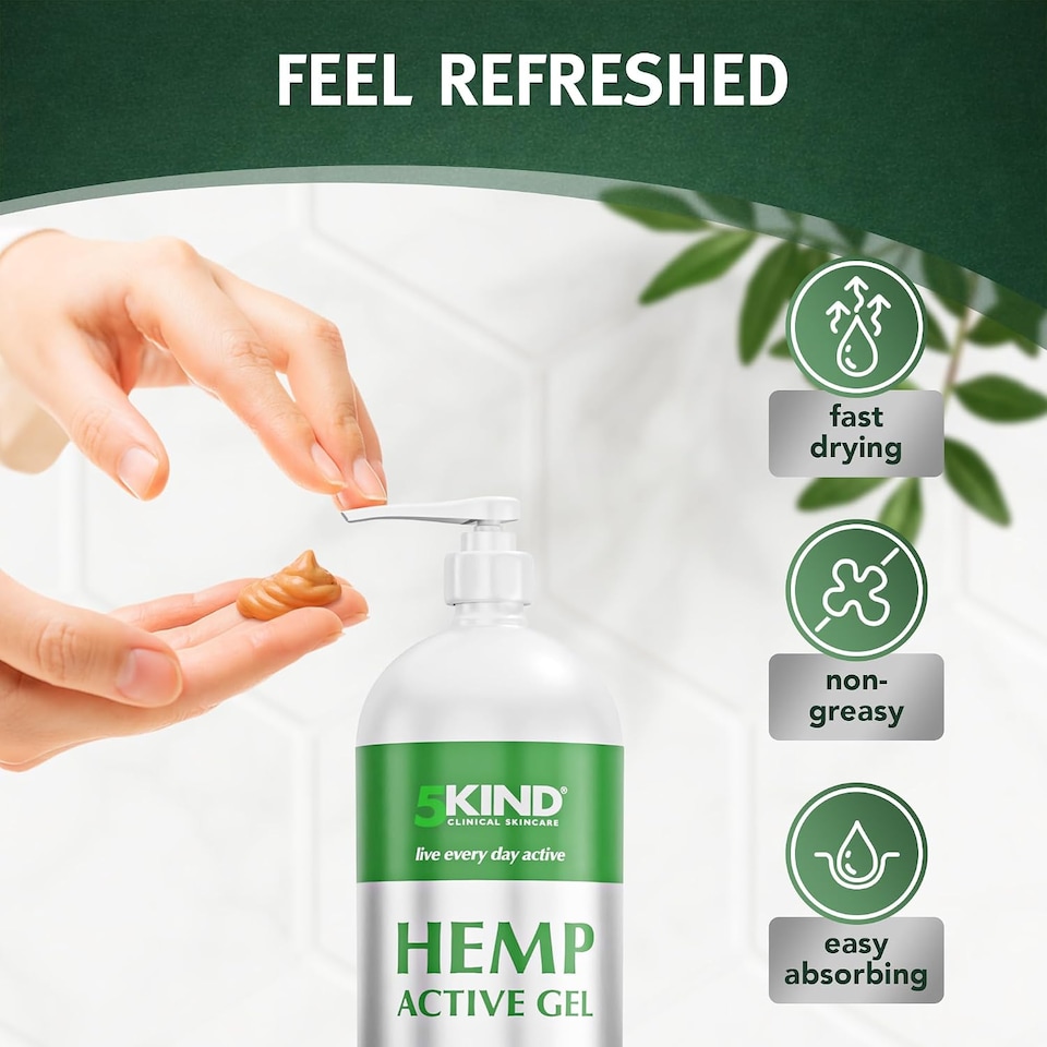 image 1 of 5Kind Hemp Active Gel 1L - Hemp Gel for Refreshing Massage