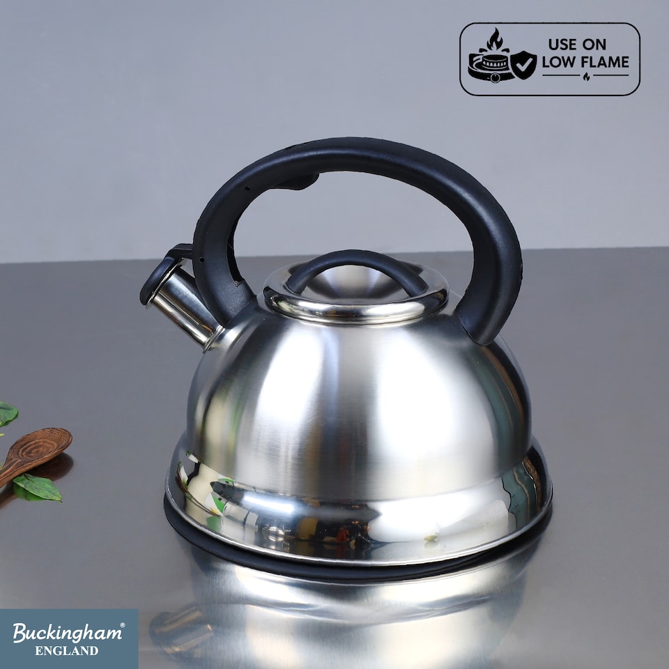 image 1 of Buckingham Stainless Steel Whistling Kettle Stove Top Induction 3 Litre