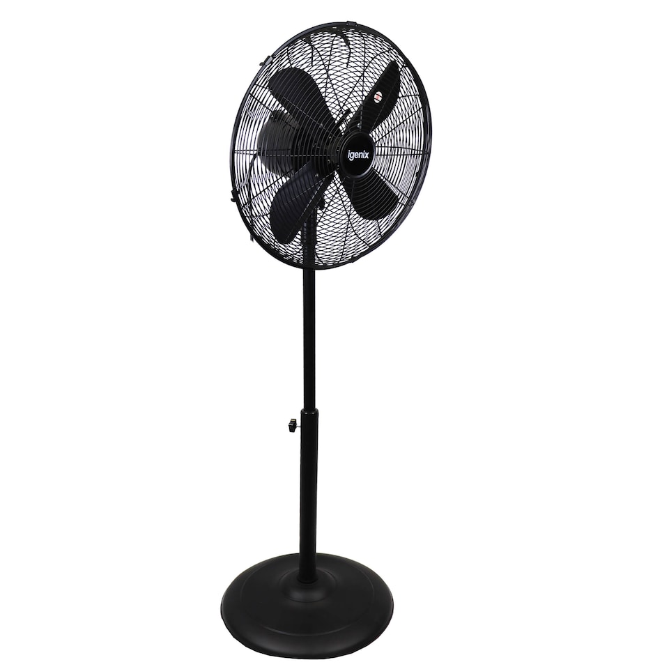 image 1 of Igenix Pedestal Fan, 16 Inch, Oscillating, 3 Speeds, DF1660BL, Black