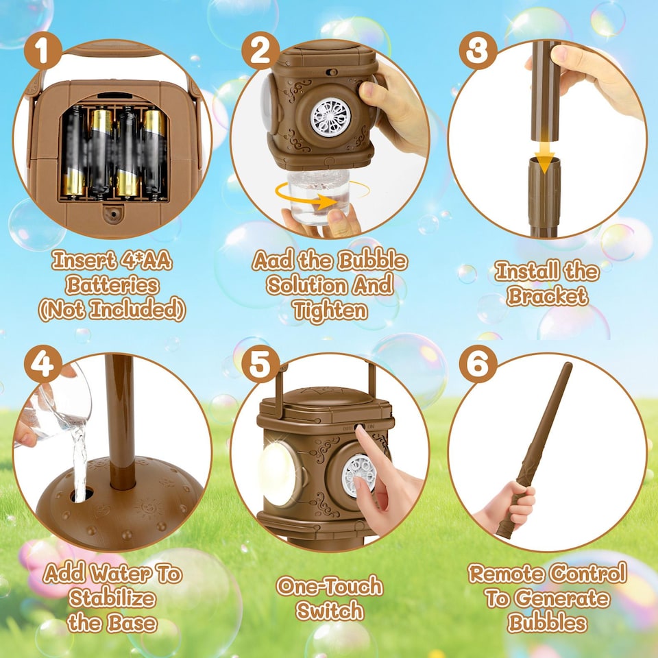 image 1 of Bubble Street Lamp for Kids with Lights, Sounds, Remote Control & Adjustable Height - Outdoor Bubble Toy 3+