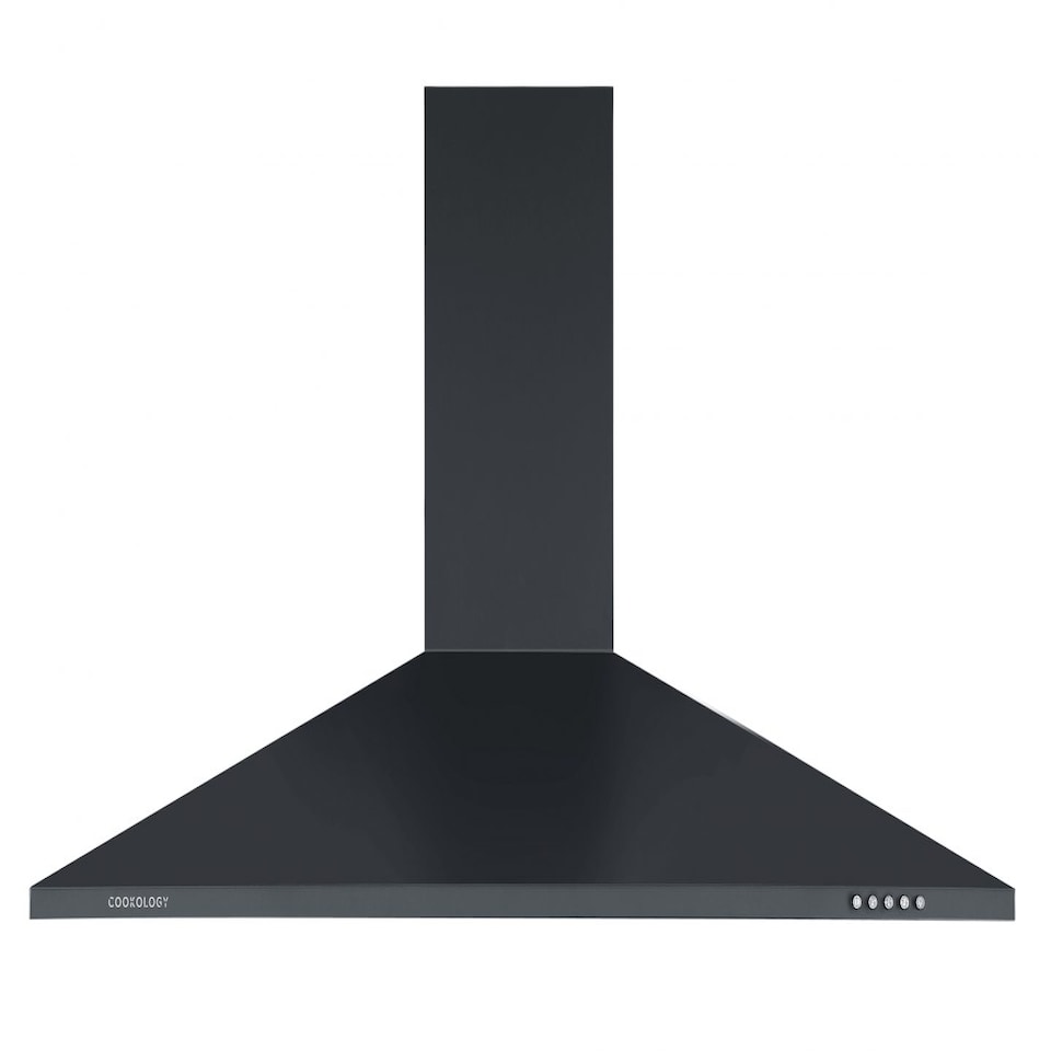 image 1 of Cookology 100cm Black Chimney Cooker Hood - Energy Rating A