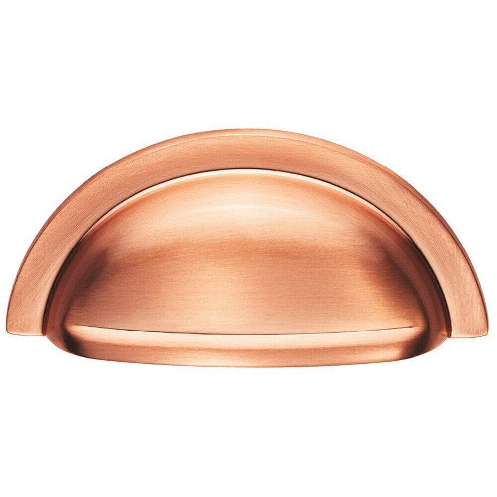 Loops Cabinet Cup Pull Handle 91 x 45mm 76mm Fixing Centres Satin Copper