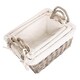 image 4 of Set of 3 Antique Wash Wicker Handled Lined Storage Basket | White | White | Not provided