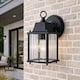 image 3 of CGC Santiago Mini Matt Black Coach Lantern Wall Light with Ribbed Glass