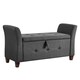image 1 of Vida Designs Seville Storage Ottoman Bedroom Hallway Chest Bench, Dark Grey Linen Grey | Dark Grey Linen