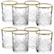 image 1 of Timeless Tumbler With Gold Rim Whiskey Glasses Cocktails 420ml | Clear | Clear | Set of 8
