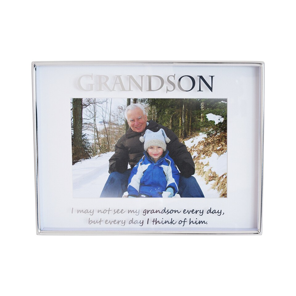 image 1 of Silver Grandson 4x6 Picture Frame for Wall or Table Use | Silver | One Size