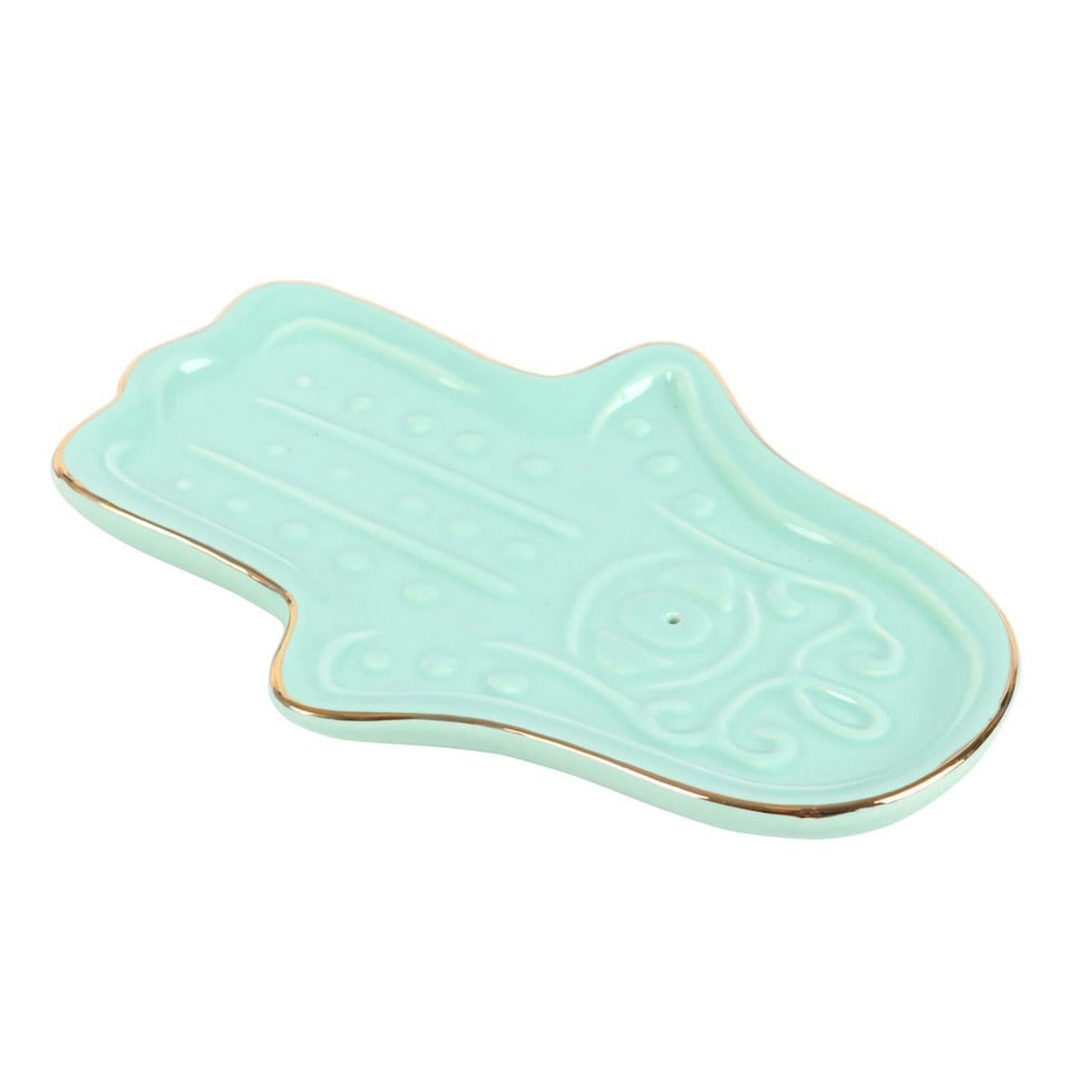 image 1 of Something Different Hamsa Hand Incense Holder - Blue - One Size