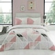 image 1 of VELVETIO Mila Geometric Duvet Cover Set Reversible Polycotton Easy Care Beddings Pink | Double