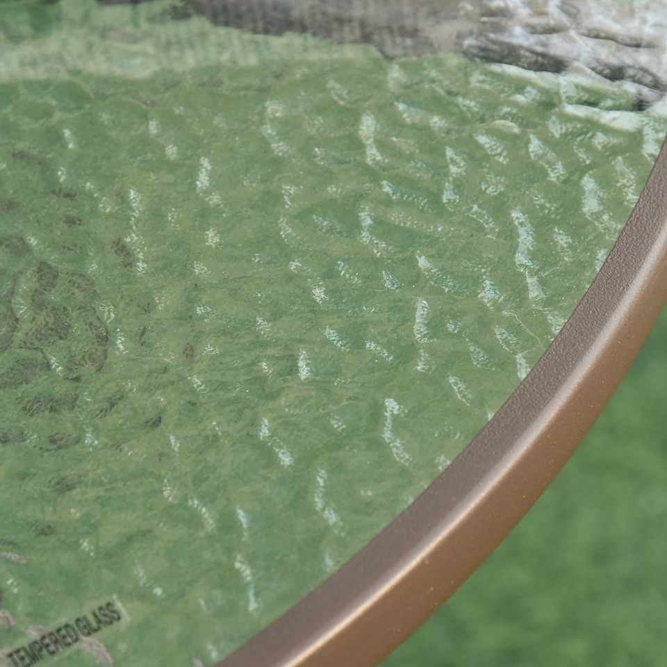 image 1 of Outsunny 6 Piece Garden Dining Set with Umbrella, Patio Sets with Parasol with 4 Folding Dining Chairs & Round Tempered Glass Table, Beige