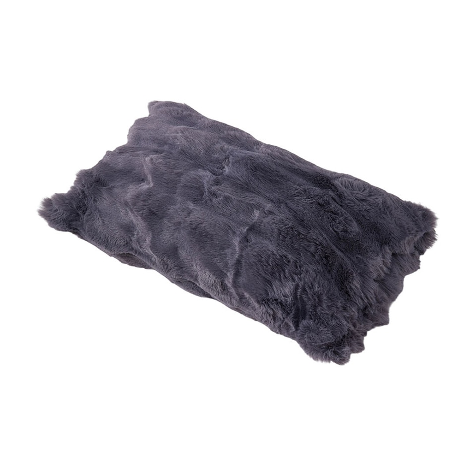 image 1 of Living and Home Plush Throw Pillow Cover Pillowcase, Dark Grey-50x30cm | Grey | Dark Grey