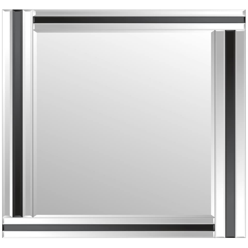 image 1 of Dalton Black All Glass Wall Mirror 100 x 70 CM Black