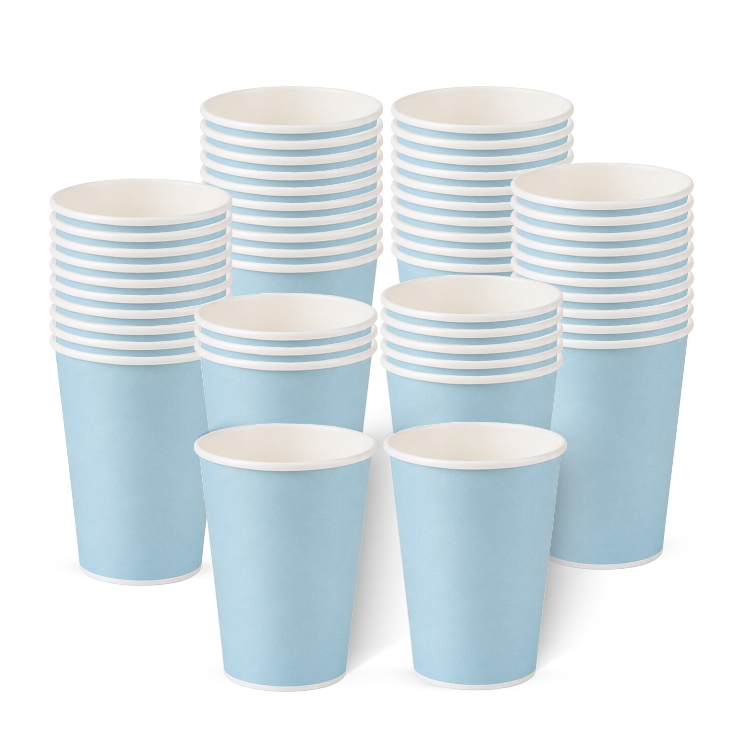 ECONX Rainbow 12oz Disposable Paper Cups for Cold Drinks Perfect for Parties Events Weddings Drinking Cup (Pastel Green)