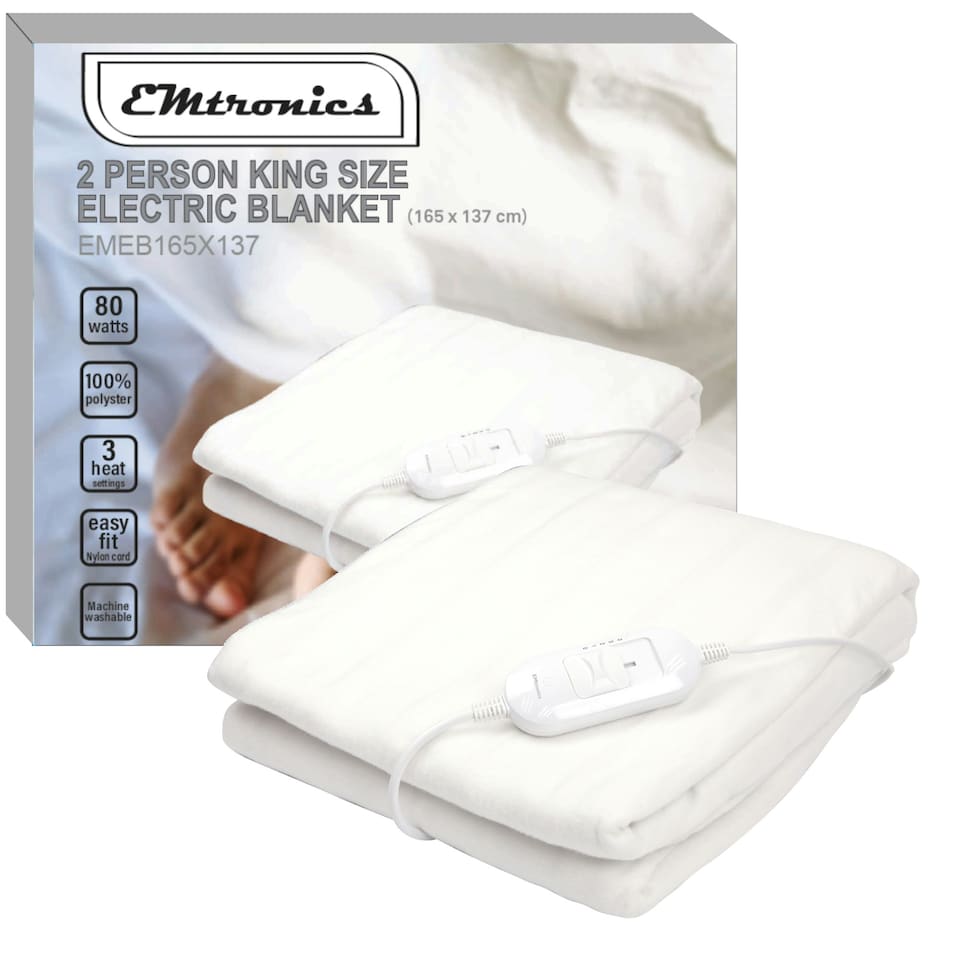 image 1 of EMtronics King Electric Blanket  - Size 165cm x 137cm