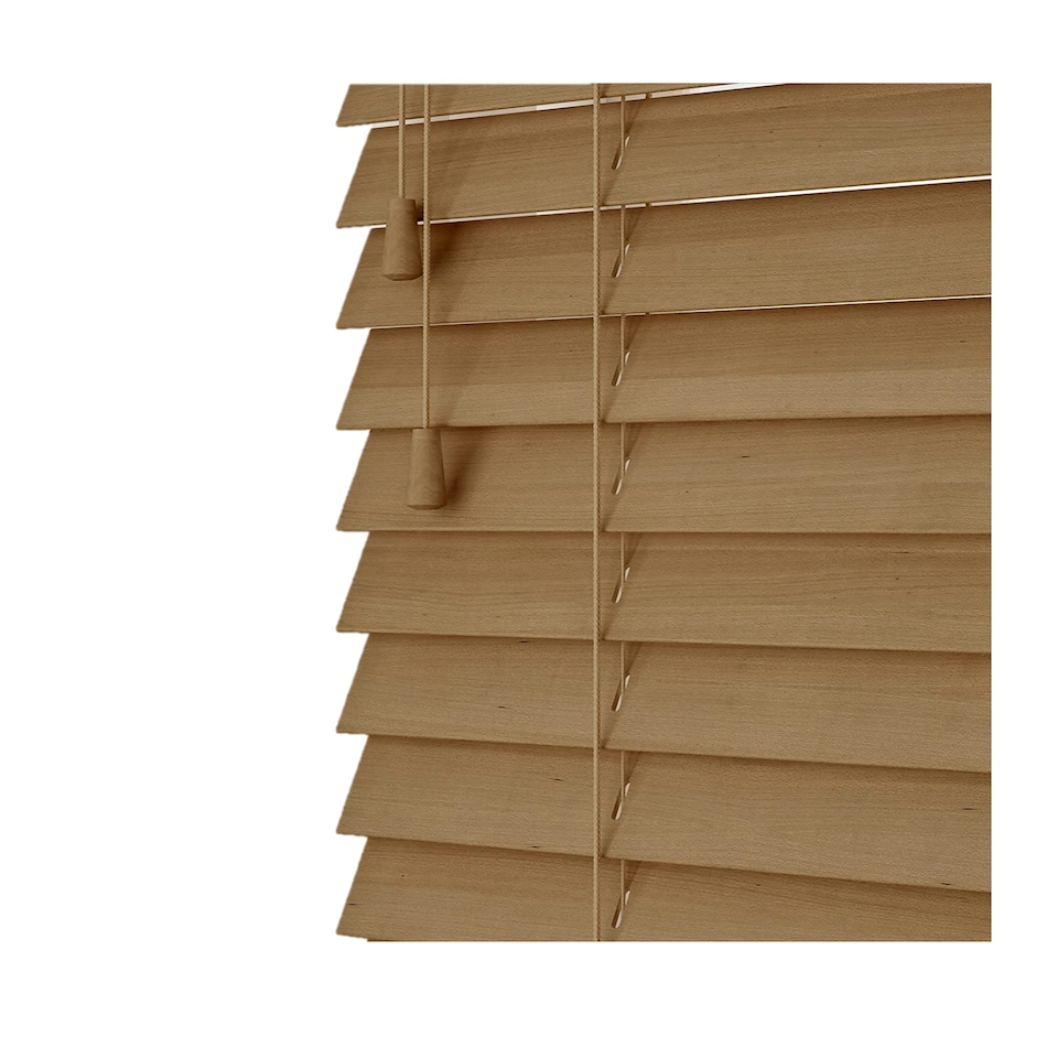 image 1 of 225cm Wild Oak Wooden Venetian Blinds With Strings (130cm drop) | Brown | Brown
