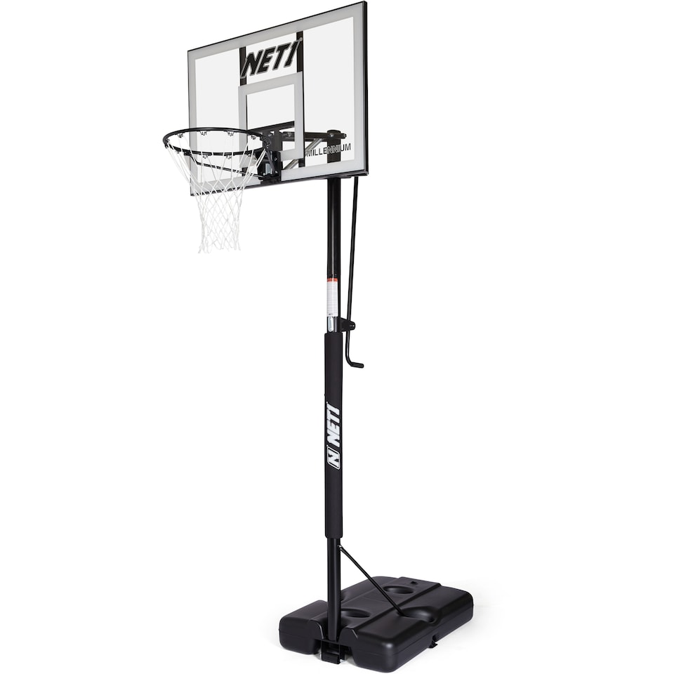 image 1 of NET1 Millennium Portable Basketball Hoop — Adjustable 7'6" to 10' (2.28–3.05 m), Polycarbonate Backboard | Multi | BLACK | 4396