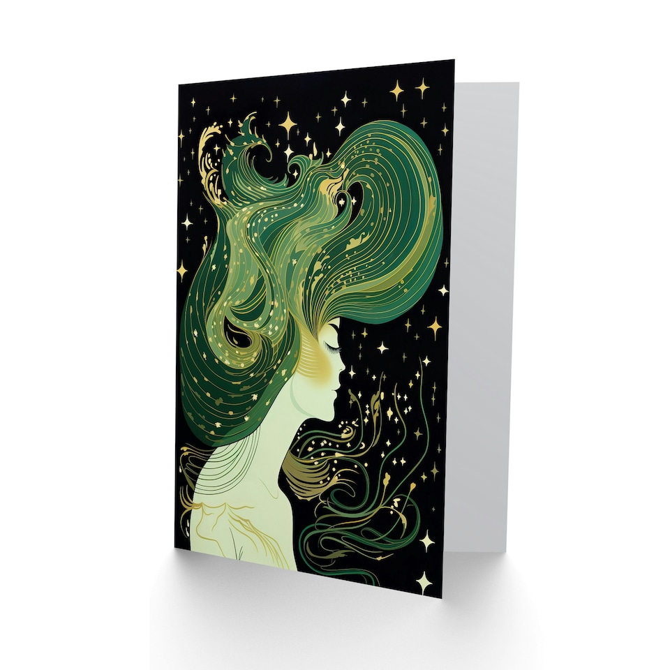 image 1 of Aurora Borealis Northern Lights Mother Nature Hair For Her Birthday Card