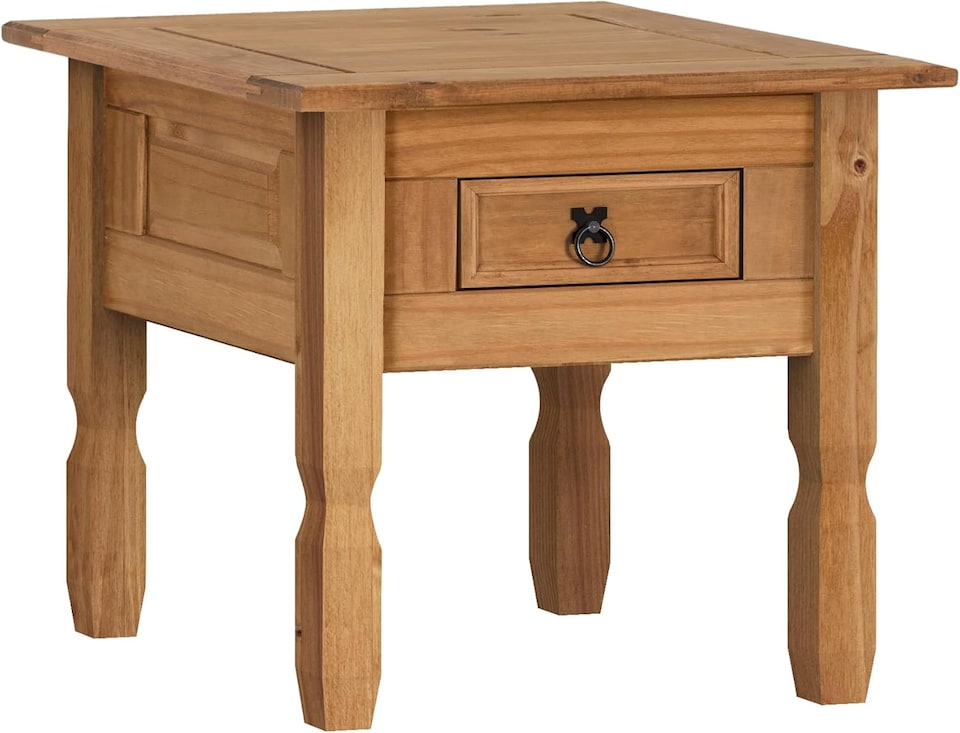 image 1 of Mercers Furniture Corona 1 Drawer Lamp Table Coffee End Unit Solid Wood Pine with Mexican Styling Wooden