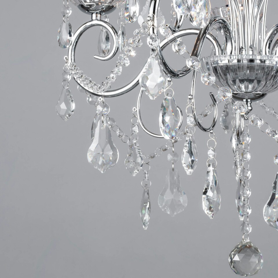 image 1 of BHS Daphne 5 Light Bathroom Chandelier, Chrome Silver | Silver