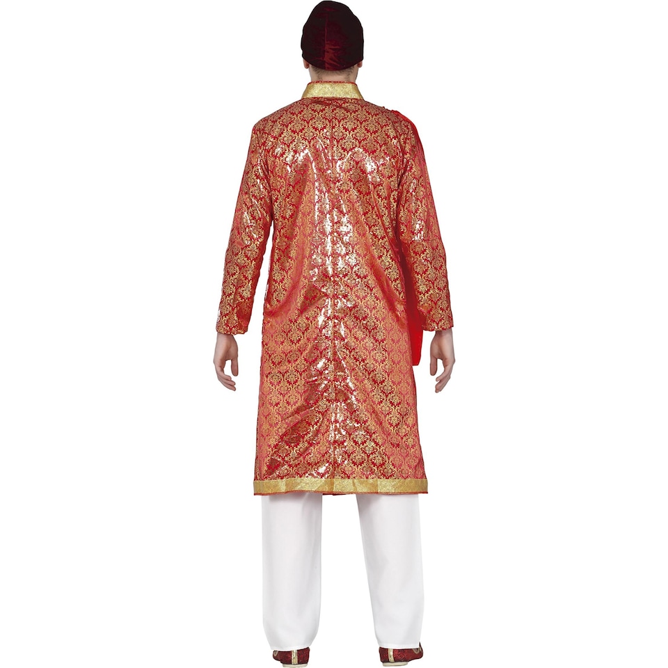 image 1 of Fiestas Guirca Mens India Costume Set | Red | Red/Gold | L | 1