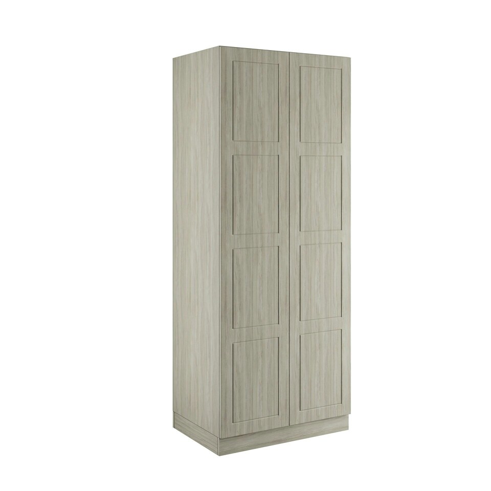 image 1 of Shaker Urban Oak Double Wardrobe with Single Rail & Internal Drawers Brown