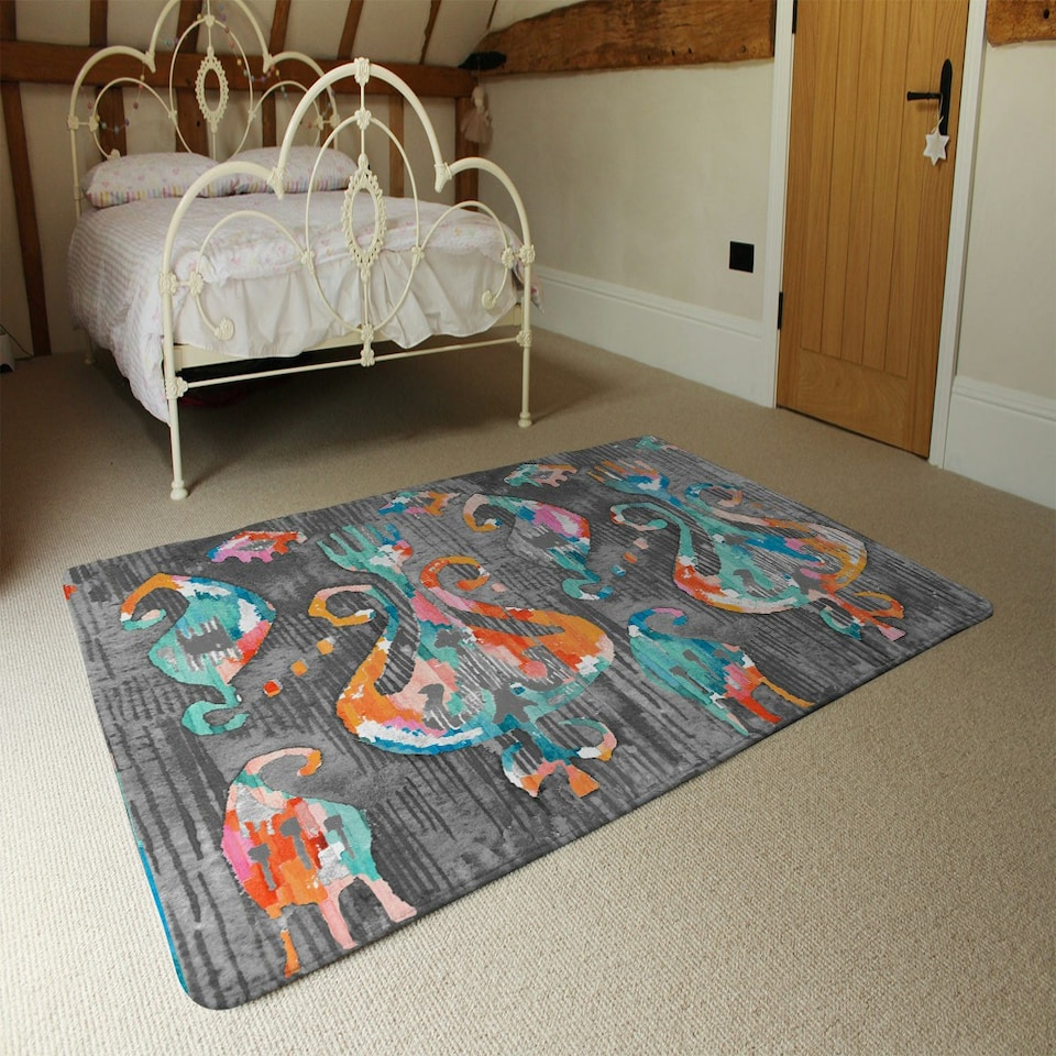 image 1 of Trendy tribal pattern in watercolour style (Rug) Multi | XL: 160x230cm