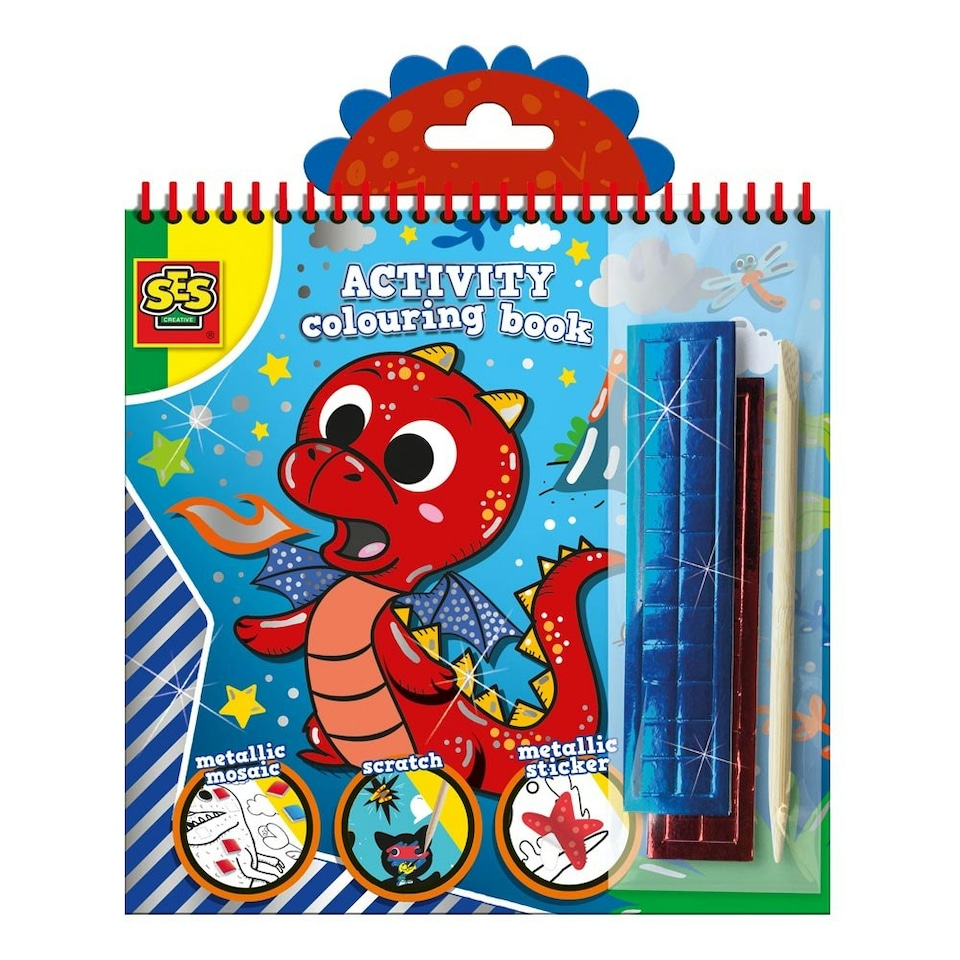 image 1 of SES CREATIVE Children's Activity Colouring Book Metallic 3-in-1 Set