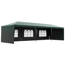 Outsunny 9m x 3m Outdoor Garden Gazebo Wedding Party Tent Canopy Marquee Green