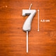 image 3 of Silver 7 Number Candle Birthday Anniversary Party Cake Decorations Topper | Silver
