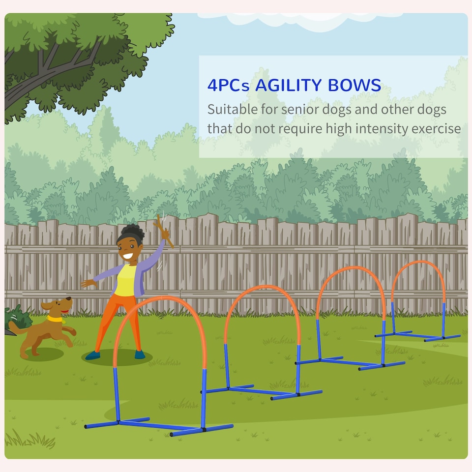 image 1 of PawHut Dog Agility Training Equipment Pet Agility Training Set with Carry Bag