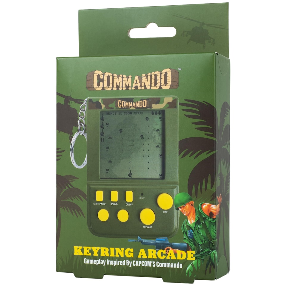 image 1 of Commando Keyring Arcade Game with LCD Screen & Classic Gameplay