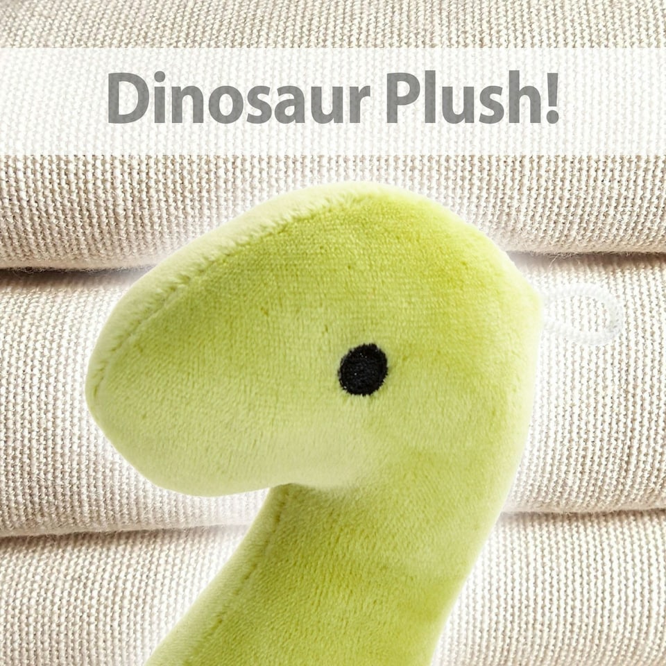 image 1 of Green Diplodocus 16cm Plush - Oh So Soft Cute Fabric Dinosaur Toy