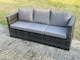 image 5 of Fimous U Shape Rattan Gardern Furniture Dining Sofa Set Adjustable Rising Dining Table With 2 Side Coffee Table