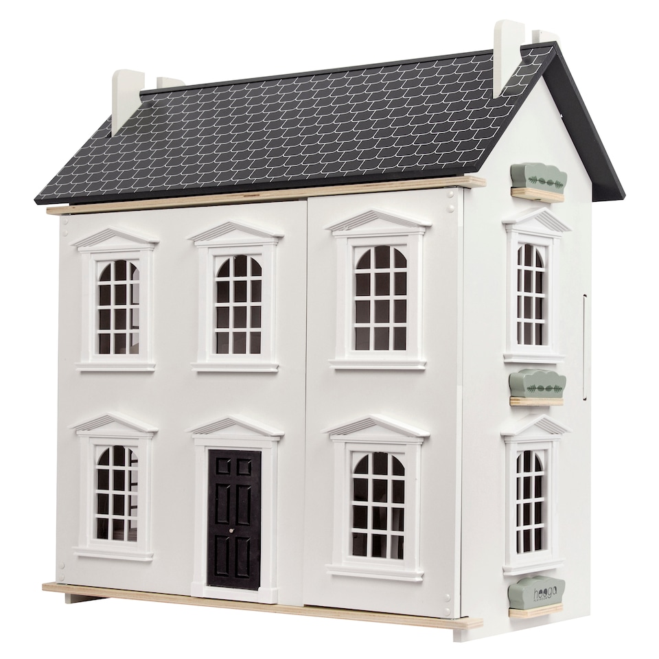 image 1 of Hooga Noble Wooden Dollhouse with Doll House Furnitures