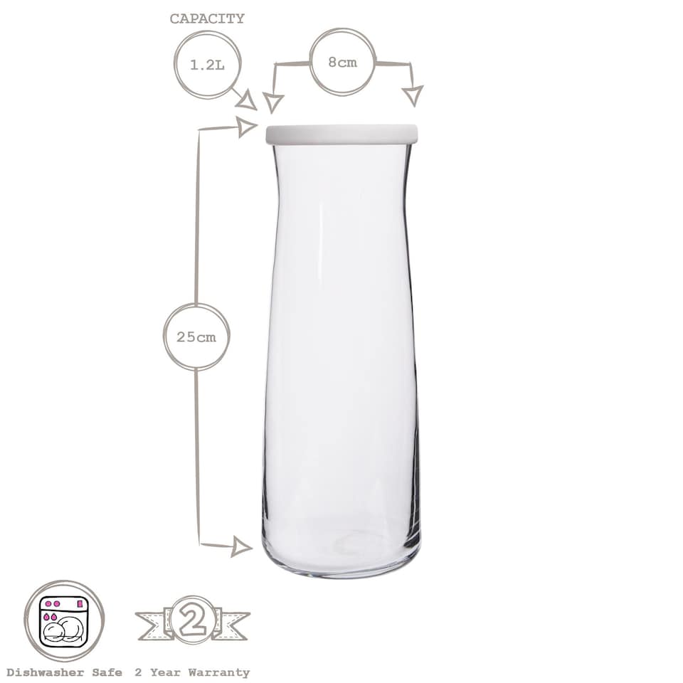 image 1 of LAV Vera Glass Carafe - 1.2L - Grey Lid