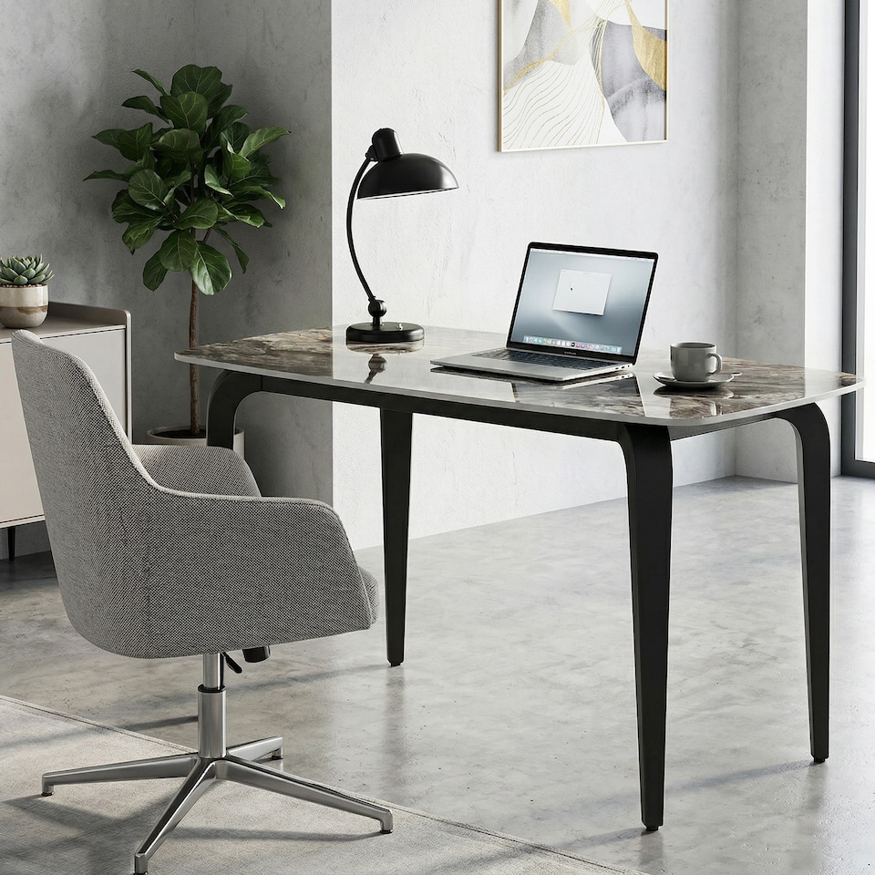 image 1 of HOMCOM Dining Table for 4, Kitchen Table with Sintered Stone Tabletop