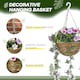 image 3 of HOMCOM Set of 2 Artificial Silk Azalea Flowers, Hanging Planters with Basket, FauPlants for Home Indoor Outdoor Decor, Pink and White