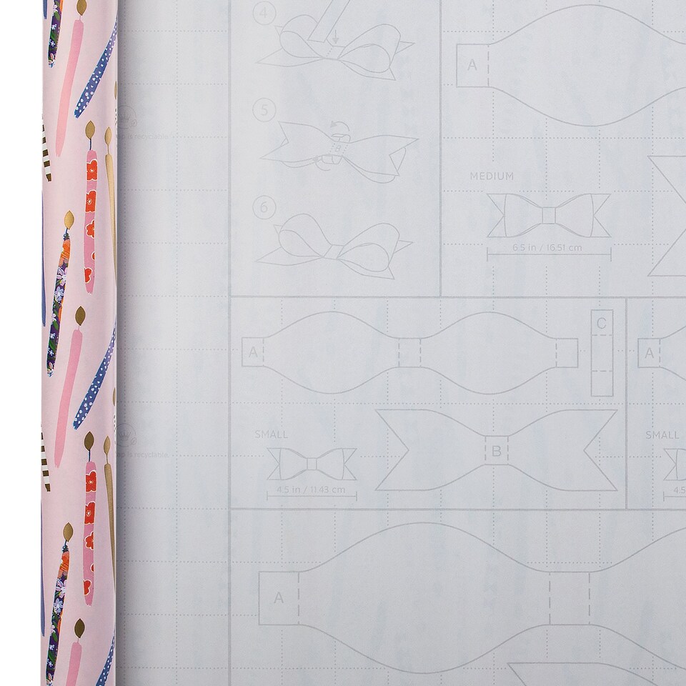 image 1 of Hallmark 6M Birthday Wrapping Paper - 3 X 2M Rolls - Candles Design