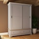 image 10 of Faire 150cm Sliding Combination Wardrobe in Dove Grey with Oak Top Grey