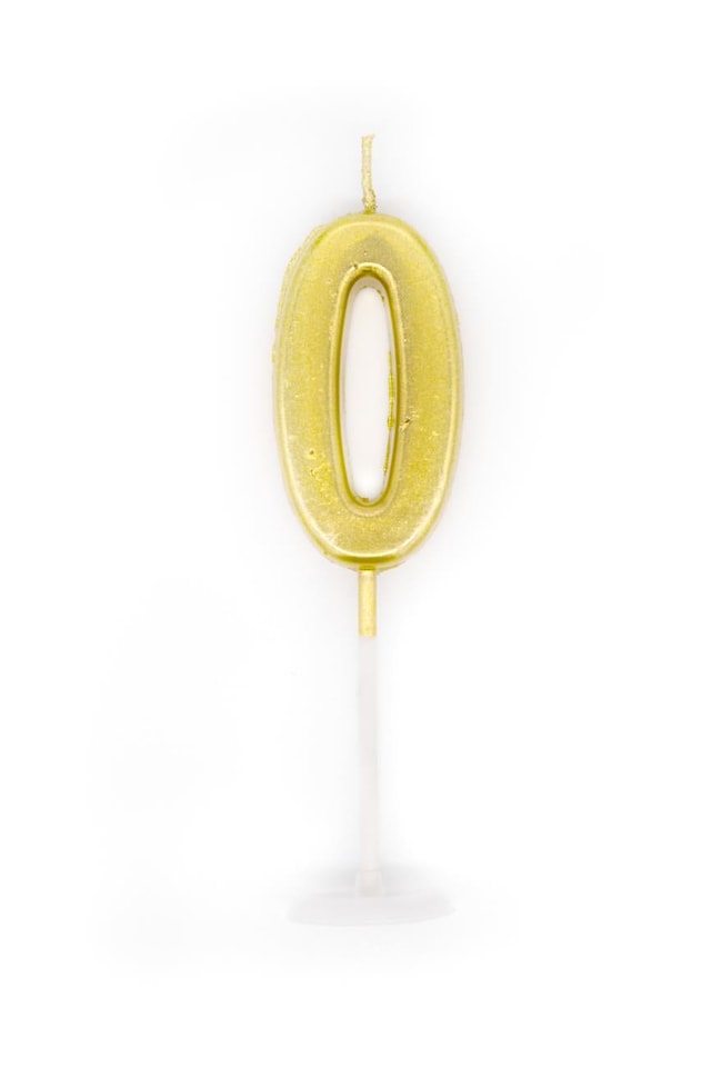 image 1 of Gold 0 Number Candle | Gold