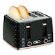 image 1 of HOMCOM Toaster with 4 Slot, 7 Browning Levels, 1600W, Black Honeycomb Black