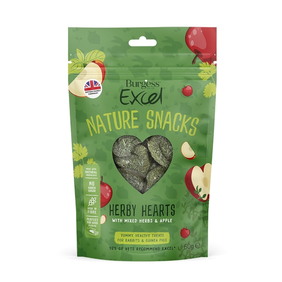 image 1 of 12 x 60g Burgess Excel Nature Herby Hearts Mixed Herbs and Apple