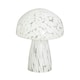 image 3 of ValueLights Beau White Confetti Glass Mushroom Table Lamp with Tapered Lampshade - Bulb Included White