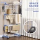 image 6 of HOMCOM Foldable Clothes Drying Rack Steel Garment Dryer with Casters Blue