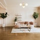 image 7 of Contemporary Chic Polished Gold Ceiling Light with Opal White Globe Glass Shades | Gold | Gold | 1